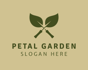 Green Leaves Trowel logo design