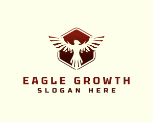 Hexagon Eagle Aviation logo design