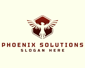 Hexagon Eagle Aviation logo design