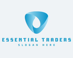 Triangular Water Droplet logo design