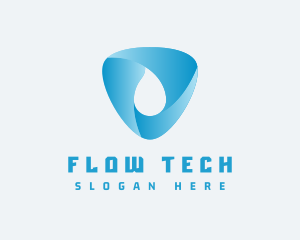 Triangular Water Droplet logo design