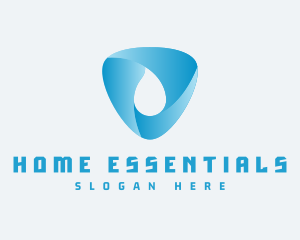 Triangular Water Droplet logo design