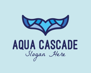 Aqua Whale Tail  logo design