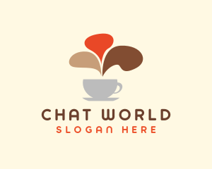 Coffee Cafe Chat logo design