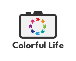 Colorful Puzzle Camera logo design