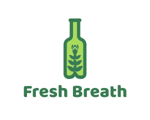 Green Plant Bottle logo design