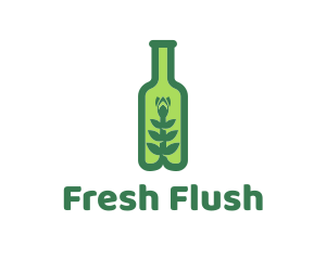 Green Plant Bottle logo design