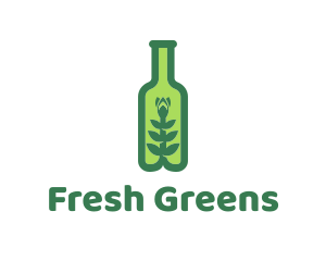 Green Plant Bottle logo design