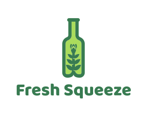 Green Plant Bottle logo design