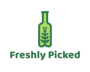 Green Plant Bottle logo design