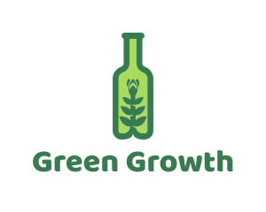 Green Plant Bottle logo design