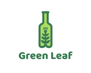 Green Plant Bottle logo design