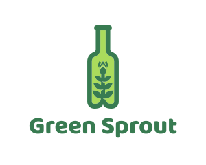 Green Plant Bottle logo design