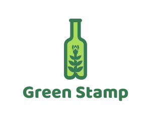 Green Plant Bottle logo design