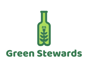 Green Plant Bottle logo design