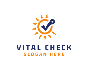 Summer Sun Checkmark logo design