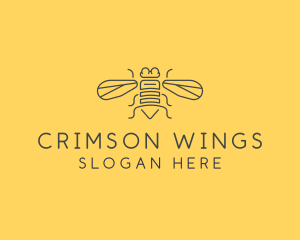 Gray Housefly Wings logo design