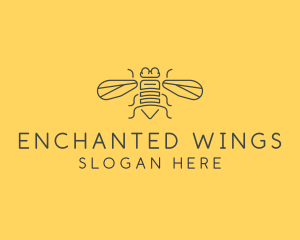 Gray Housefly Wings logo design