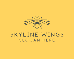 Gray Housefly Wings logo design