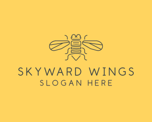 Gray Housefly Wings logo design