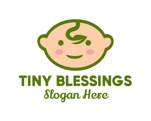 Cute Baby Leaf logo design