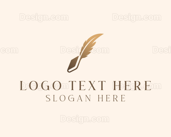 Book Writing Ink Feather Logo