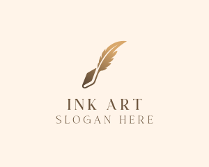 Book Writing Ink Feather logo design