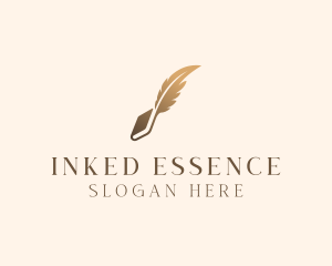 Book Writing Ink Feather logo design