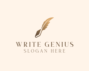 Book Writing Ink Feather logo