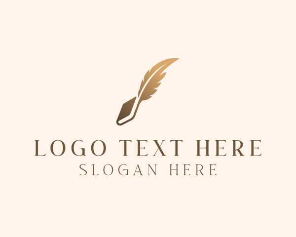 Book Writing Ink Feather logo