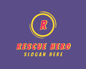 Retro Cartoon Kid Superhero  logo design