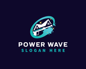 Wave Pressure Wash Housekeeping logo design