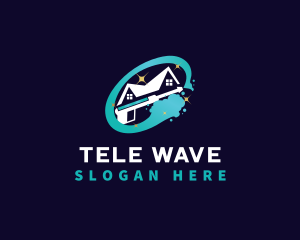 Wave Pressure Wash Housekeeping logo design