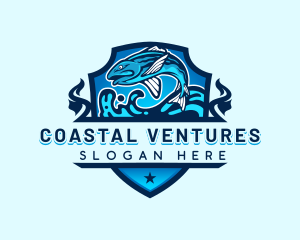 Aquatic Sea Fishing  logo design