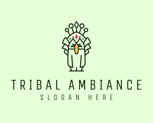 Tribal Animal Peacock logo design