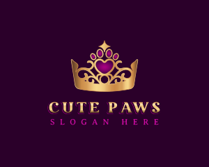 Pet Paw Crown logo design