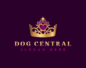 Pet Paw Crown logo design