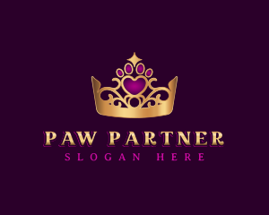 Pet Paw Crown logo design