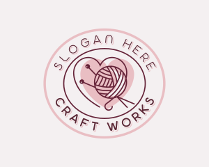 Handicraft Heart Yarn logo design