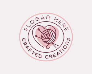 Handicraft Heart Yarn logo design