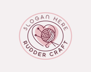 Handicraft Heart Yarn logo design