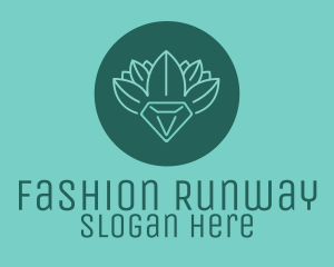 Green Flower Fashion Diamond logo design