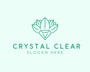 Leaf Diamond Gem logo design