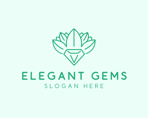 Leaf Diamond Gem logo design