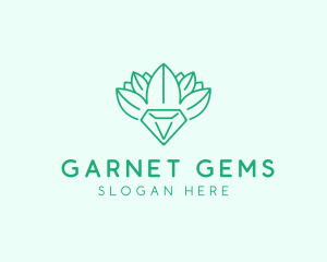 Leaf Diamond Gem logo design