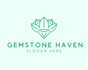 Leaf Diamond Gem logo design