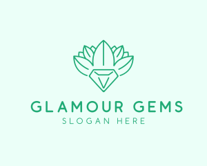 Leaf Diamond Gem logo design