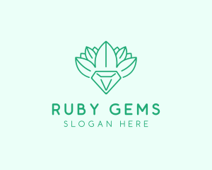 Leaf Diamond Gem logo design