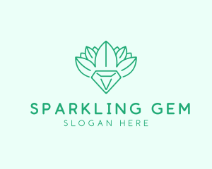 Leaf Diamond Gem logo design