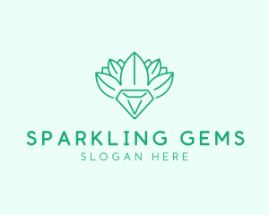 Leaf Diamond Gem logo design